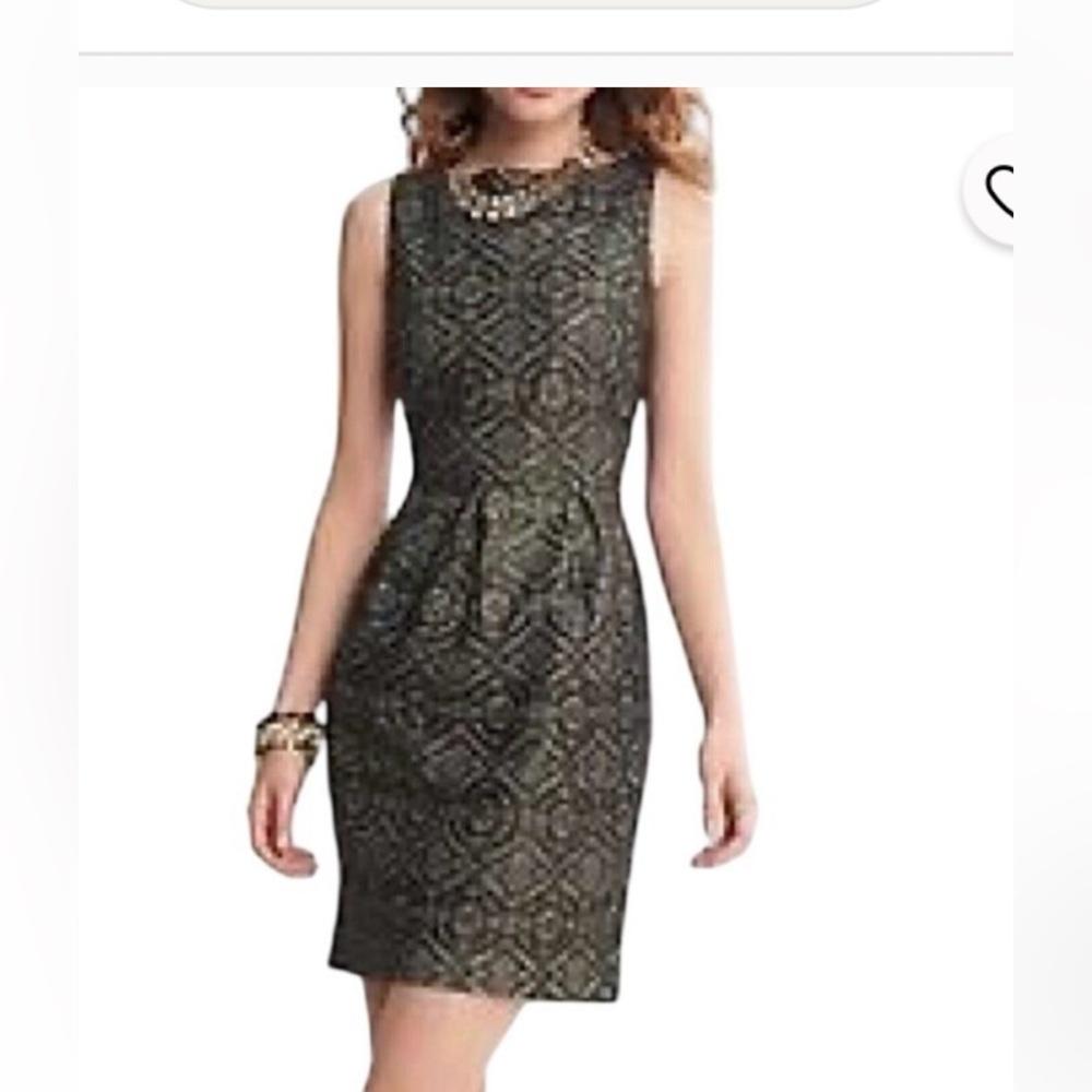 Beautiful Banana Republic black and gold lace cocktail dress
